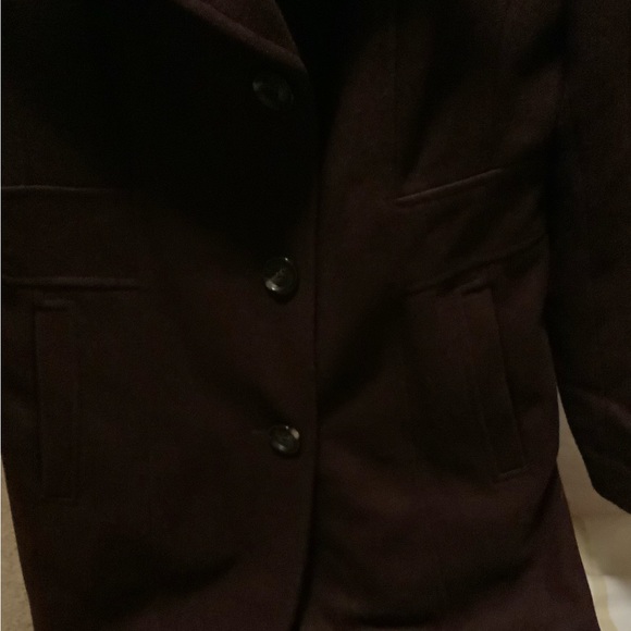 Anne Klein maroon single-breasted wool coat - Picture 12 of 14